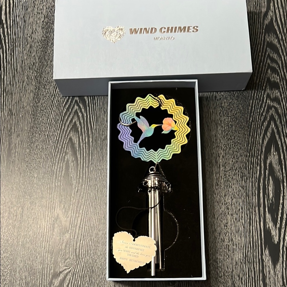 Monyao Retirement Wind Chimes with Bird Design-21” NIB